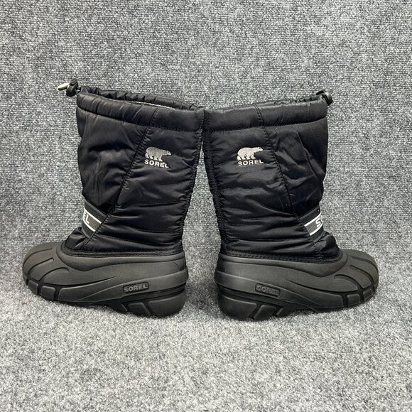 Sorel Winter Snow Boots Youth Size 5 Black Rubber Waterproof Outdoor Adventure - Picture 6 of 11